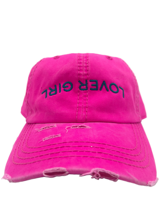 LoveGirl Distressed Vintage Cotton Twill Dad Cap